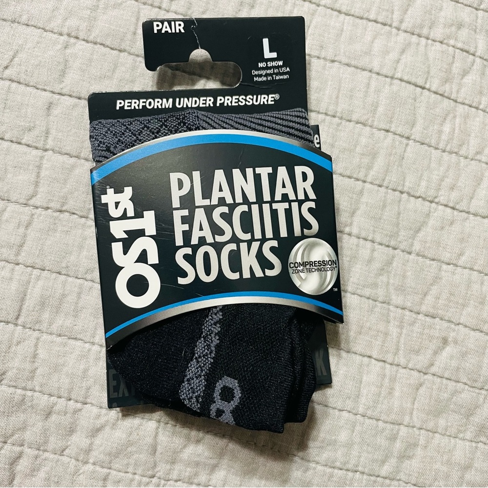 Unisex OS1st FS4 Plantar Fasciitis Socks Sz Large Performance Compression NoShow
